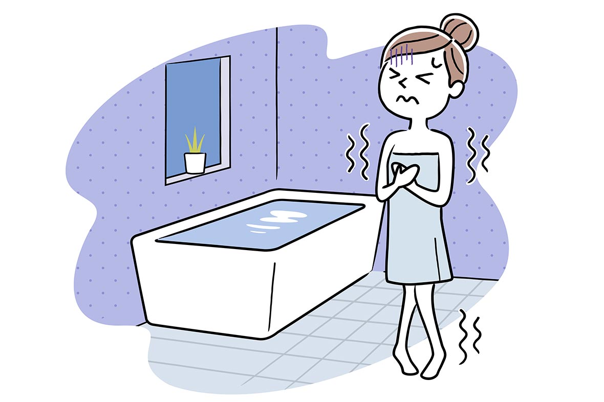 冬場の入浴時には要注意<br />
ヒートショックの予防と対策